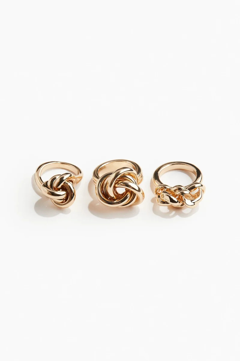 H&M 3-Pack Knot-Detail Rings