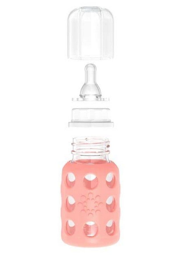 لايف فاكتوري زجاجات أطفال زجاجية من لايف فاكتوري مزودة بحماية من السيليكون - عبوة من 4 زجاجات، سعة 4 أونصات/9 أونصات، (2 باللون الأزرق الكوبالت و2 باللون الكاتالوبي) - Image 4