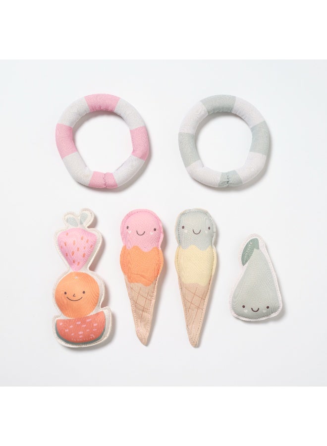 SUNNY LIFE مجموعة ألعاب الغوص للأطفال – ألعاب الغوص على شكل آيس كريم ودونات – 6 حلقات غوص ملونة للسباحة، استرجاع تحت الماء، ألعاب المسبح ومتعة الصيف – ألعاب آمنة وناعمة للاستحمام والشاطئ - Image 3