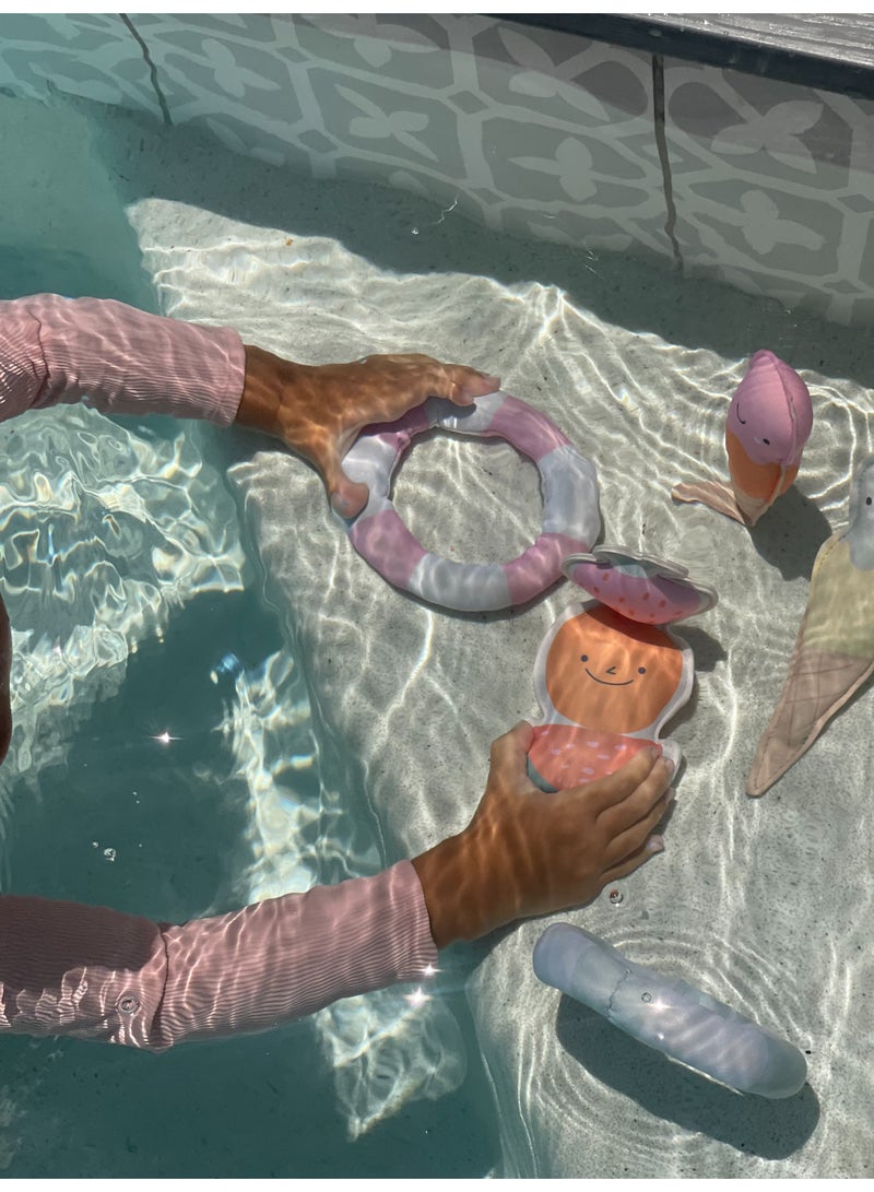 SUNNY LIFE مجموعة ألعاب الغوص للأطفال – ألعاب الغوص على شكل آيس كريم ودونات – 6 حلقات غوص ملونة للسباحة، استرجاع تحت الماء، ألعاب المسبح ومتعة الصيف – ألعاب آمنة وناعمة للاستحمام والشاطئ - Image 5