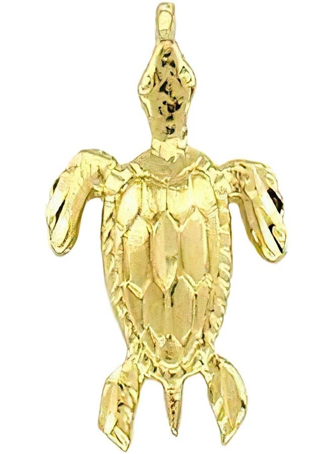 FindingKing 14K Gold Sea Turtle Charm Nautical Ocean Jewelry 13mm - Image 1