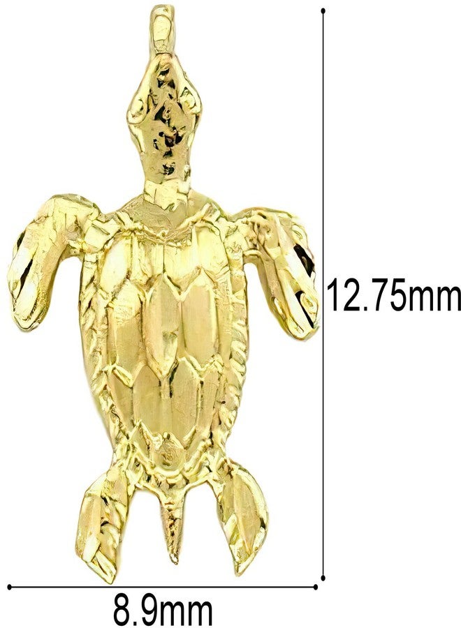 FindingKing 14K Gold Sea Turtle Charm Nautical Ocean Jewelry 13mm - Image 2