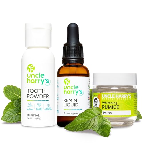 Uncle Harry's Natural Remineralization Kit with Tooth Whitening - 3 Products Strengthen Weak Enamel, Brighten Smile, & Correct Oral Care Issues (1 kit) - Image 1