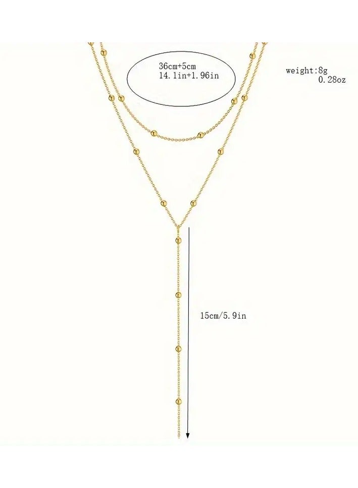 جلوسكي سلسلة طويلة تصميم قلادة أنيقة أسلوب أخلاقي متعدد الطبقات هامش قلادة - Image 2