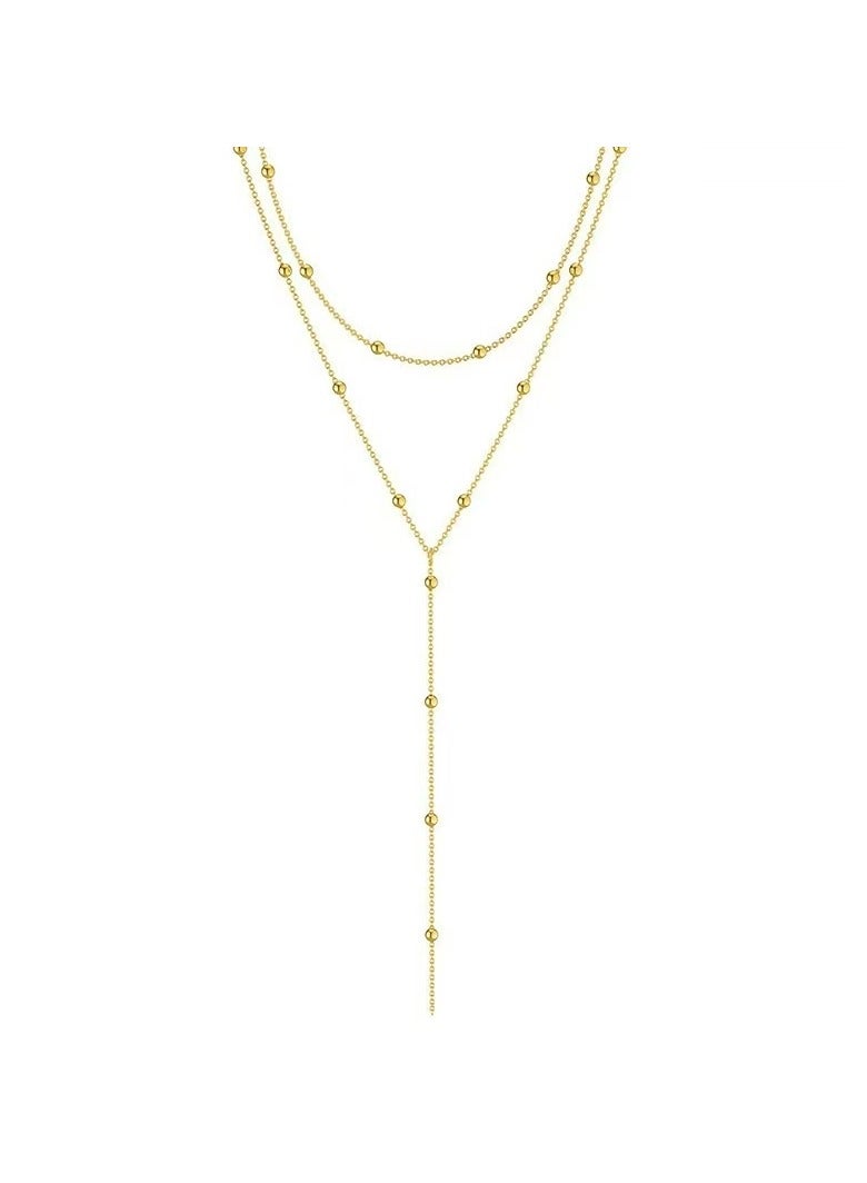 جلوسكي سلسلة طويلة تصميم قلادة أنيقة أسلوب أخلاقي متعدد الطبقات هامش قلادة - Image 1