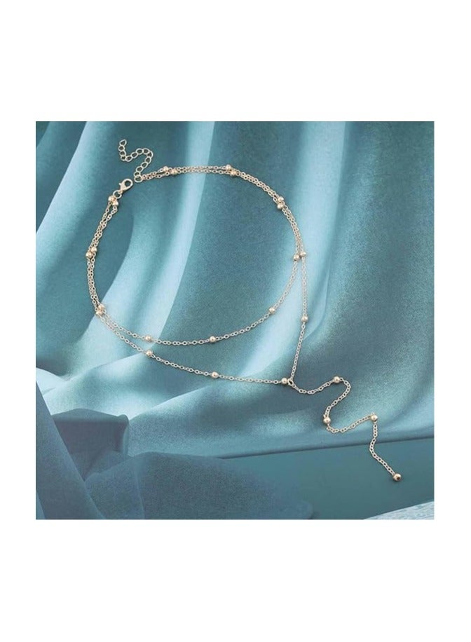 جلوسكي سلسلة طويلة تصميم قلادة أنيقة أسلوب أخلاقي متعدد الطبقات هامش قلادة - Image 3