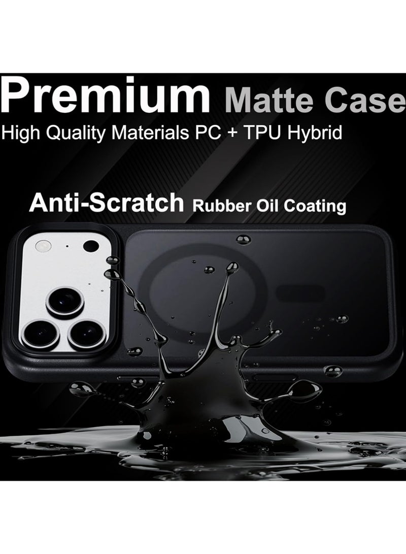 iPhone 17 Pro Max Case Cover, Black Matte Cover, Magsafe Magnet 【AI Camera on】 Anti Scratch, Rubber Oil Coating, Shockproof, Raised Edges, Bumper Cover ﻿ - Image 4