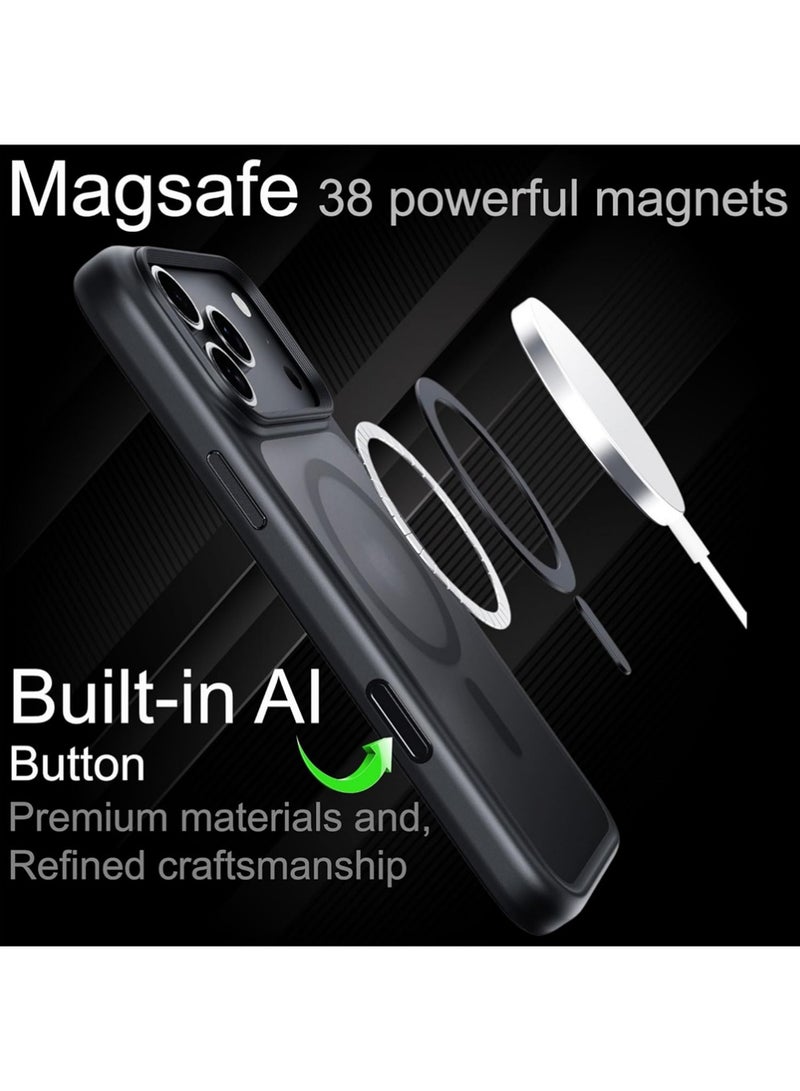 iPhone 17 Pro Max Case Cover, Black Matte Cover, Magsafe Magnet 【AI Camera on】 Anti Scratch, Rubber Oil Coating, Shockproof, Raised Edges, Bumper Cover ﻿ - Image 2