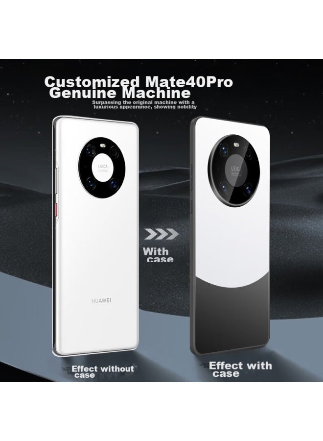 Keklle Phone Case For Huawei Mate 40 Pro, Protective Cover With Color-block Electroplated Frosted Design, Full Lens Protection, Shockproof Case, Elegant Black - Image 5