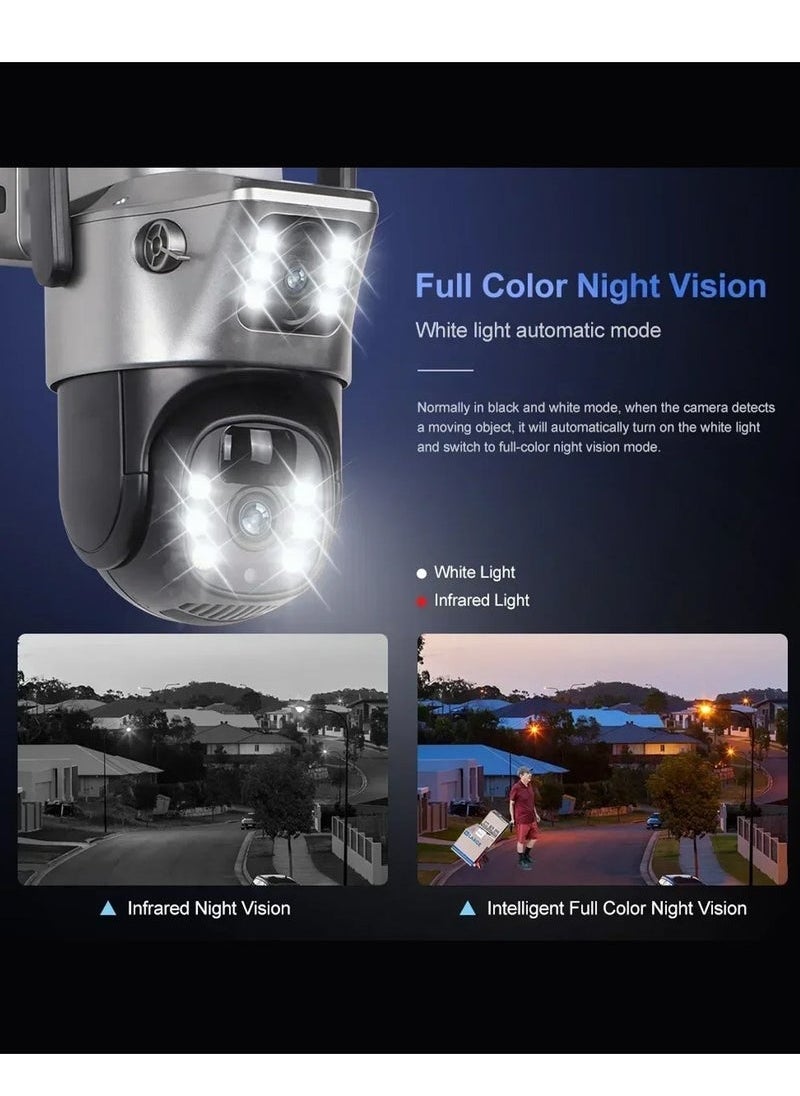 Makrystorm 4K 8MP Solar Camera 4G Sim PTZ Cameras Outdoor Dual Lens IP Camara Solar Panel CCTV Security Built in Battery PIR Cam (With 128GB SD Card)  - Image 2