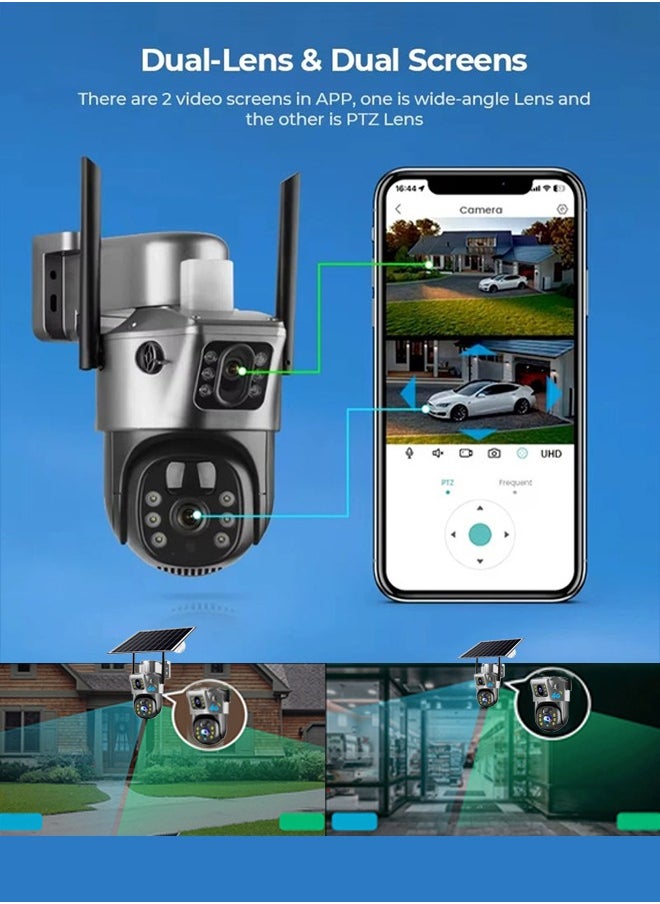 Makrystorm 4K 8MP Solar Camera 4G Sim PTZ Cameras Outdoor Dual Lens IP Camara Solar Panel CCTV Security Built in Battery PIR Cam (With 128GB SD Card)  - Image 4