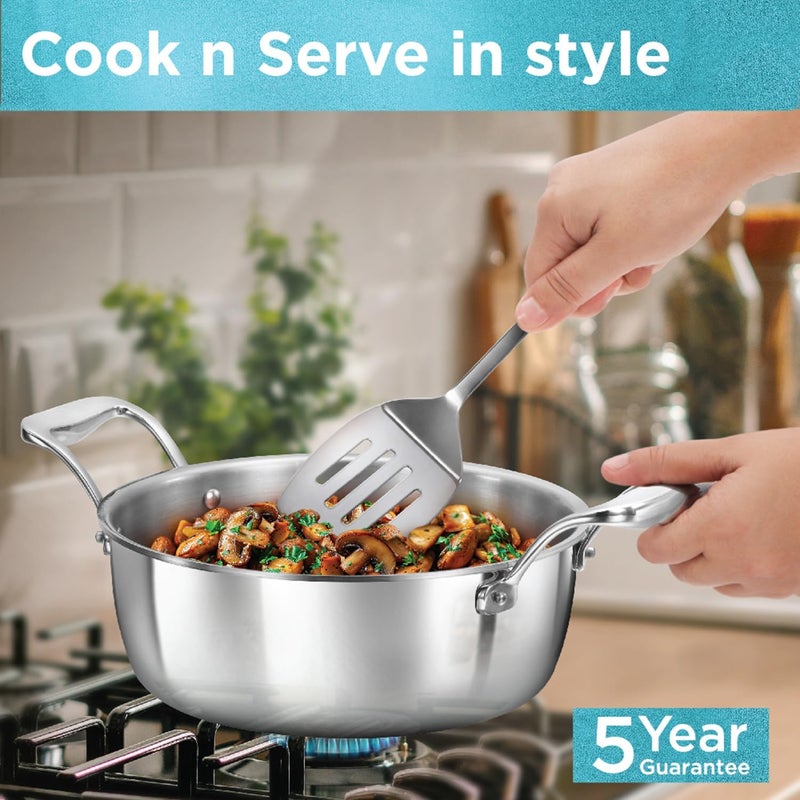 Hawkins 3L Pro Triply Stainless Steel Cook N Serve Bowl with Steel Lid, Silver (PSC30S) - Image 3
