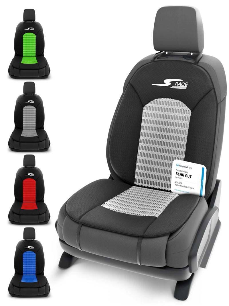 Walser Car Comfort S-Race Car Seat Cover, Award Very Good, Car Seat Cushion, Universal Seat Protector, Front Seats, Seat Pad, Anthracite/Black - Image 1