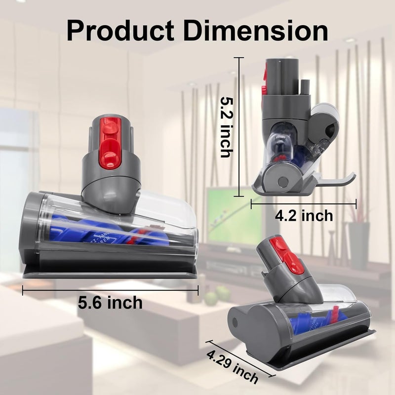 Coodss Mini Motorized Tool Brush Head Replacement Compatible with Dyson V7 V8 V10 V11 V15 SV10 SV11 SV12 SV14 Anti-Tangle Screw Tool Attachment for Long Hair and Pet Hair - Image 2