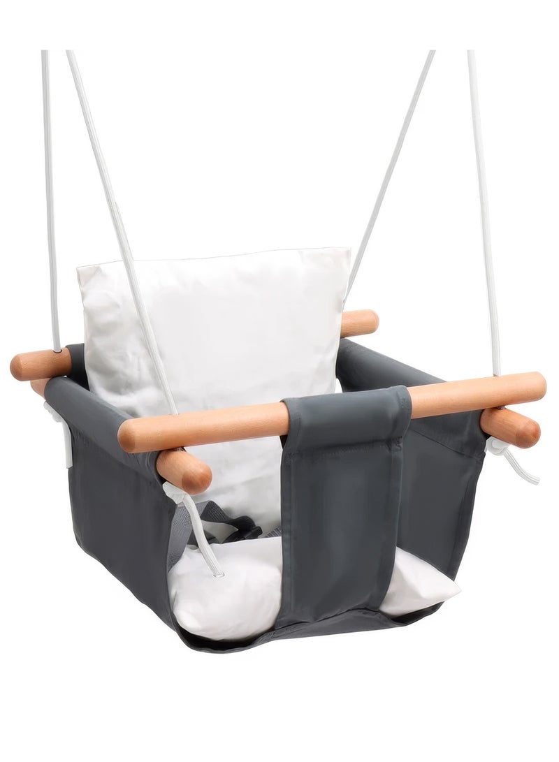 فنز  كرسي أرجوحة الآمن من القماش والخشب للأطفال يمكن استخدامه في الداخل والخارج - Image 1