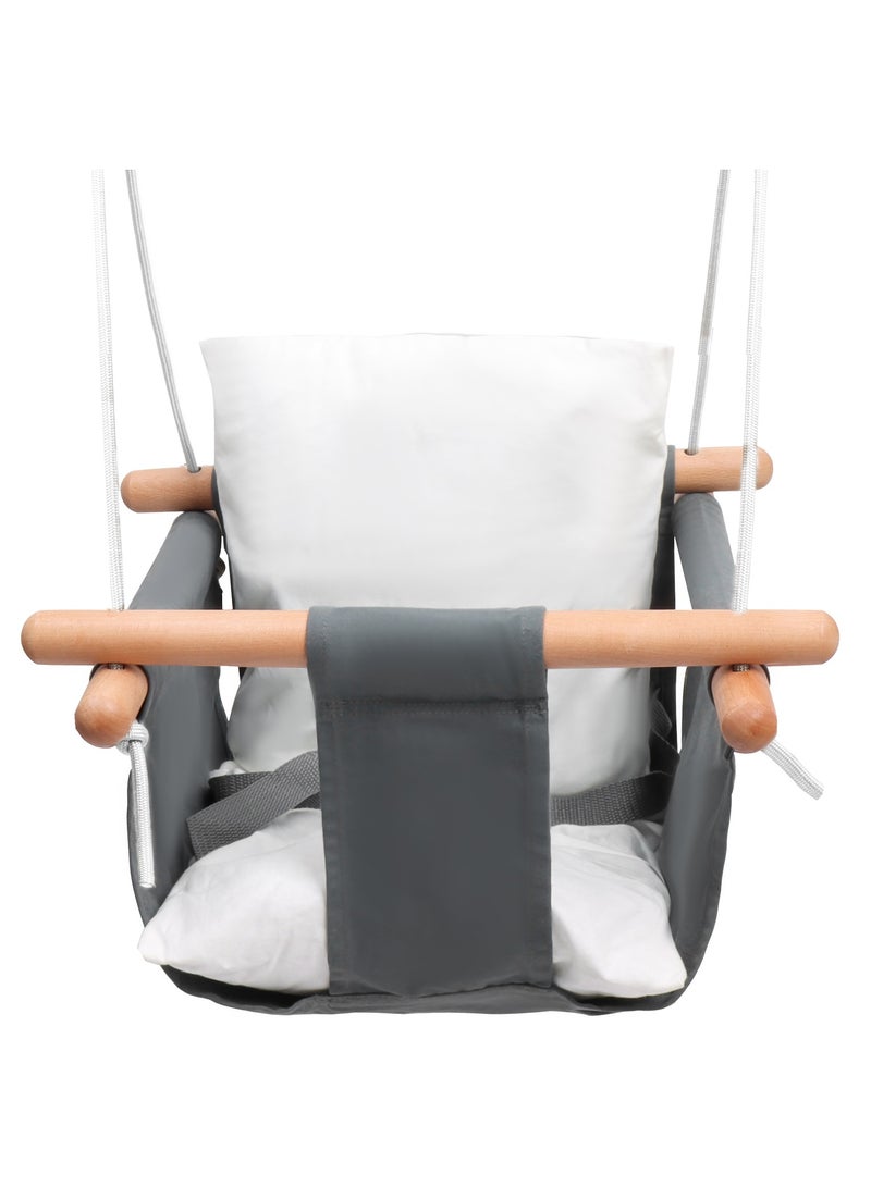 فنز  كرسي أرجوحة الآمن من القماش والخشب للأطفال يمكن استخدامه في الداخل والخارج - Image 2