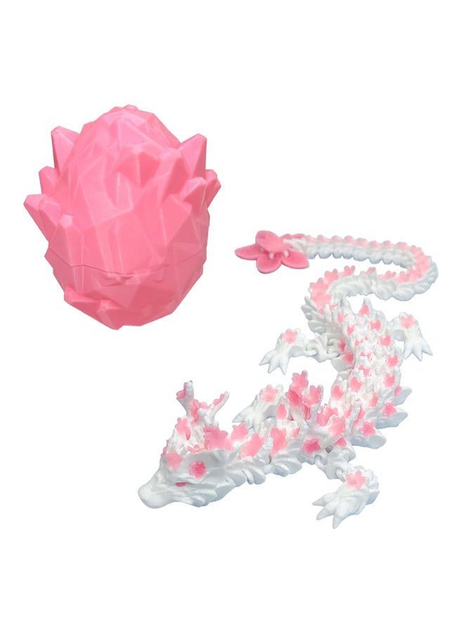 BuQueHM 3D Printed Dragon – 11.8in Cherry Blossom Decor Dragons with Articulated Crystal Dragon Egg 3D Printed Fidget Toys for Desk Décor and Collectible - Image 1