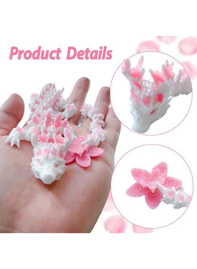 BuQueHM 3D Printed Dragon – 11.8in Cherry Blossom Decor Dragons with Articulated Crystal Dragon Egg 3D Printed Fidget Toys for Desk Décor and Collectible - Image 5