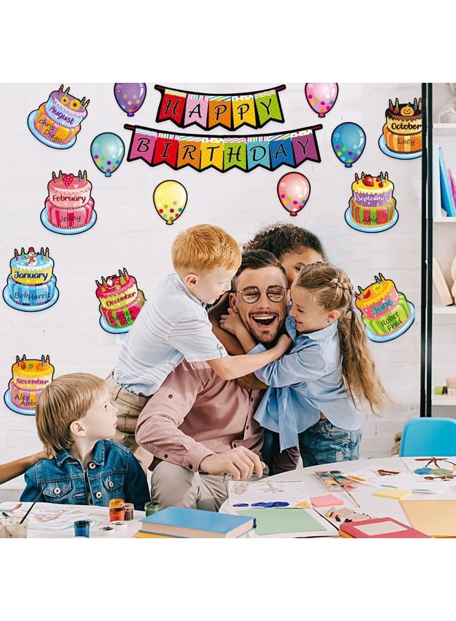 Outus 20 Pieces Happy Birthday Bulletin Board Set Birthday Wall Classroom Decoration Cutouts for Calendars Bulletin Boards Classrooms (Black Dot Style) - Image 5
