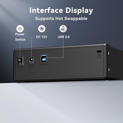 cenmate 5.25" Blu-Ray/CD/DVD SATA Drive Enclosure with USB A/C 3.0, 5.25 Drive Enclosure, Optical Drive Enclosure fit any drive depth up to 171mm, Aluminum Alloy, Hot swappable(Optical Drive not Included) - Image 3