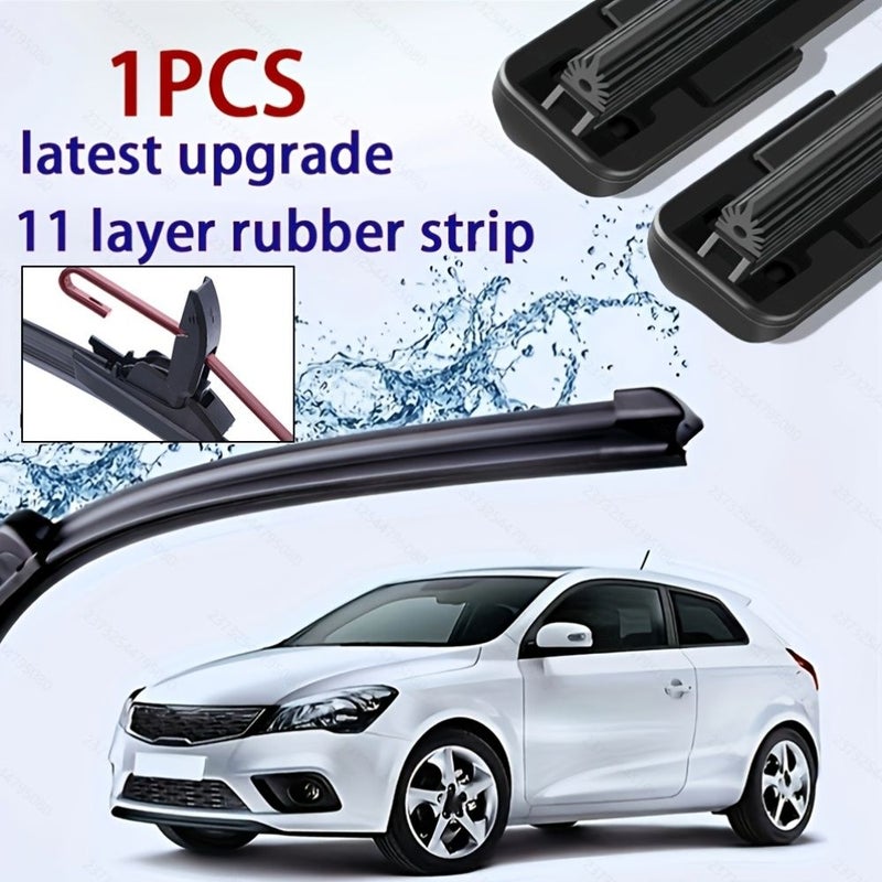 Newly Upgraded 11 Layer Rubber Wiper Blade High Quiet Operation Fits 99 Percent Car Models with U J Type Adapters 14 Inch Size Essential Car Accessory - Image 1