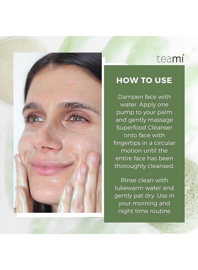 teami Eami Facial Cleanser With Salicylic Acid Aloe Matcha & Sea Kelp Gentle Organic Acne Face Wash For Makeup Removal Our Best Hydrating Facial Skin Care Products For Women Of All Skin Types - Image 5