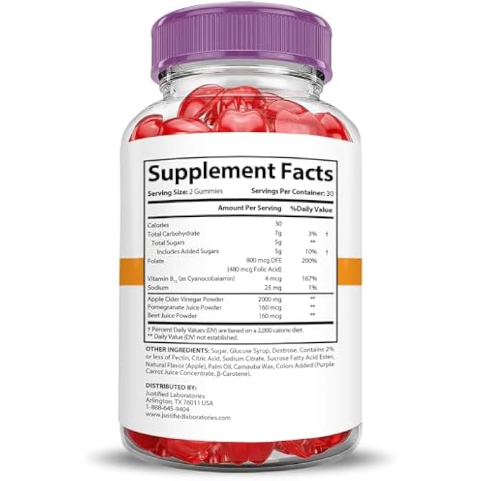 Justified Laboratories (3 Pack Rapid Ripped Keto ACV Gummies Extreme 2000MG Rapidripped Keto Gummies Apple Cider Vinegar Formulated with Pomegranate Beet Juice Powder B12 Vegan Non GMO 180 Gummys - Image 2