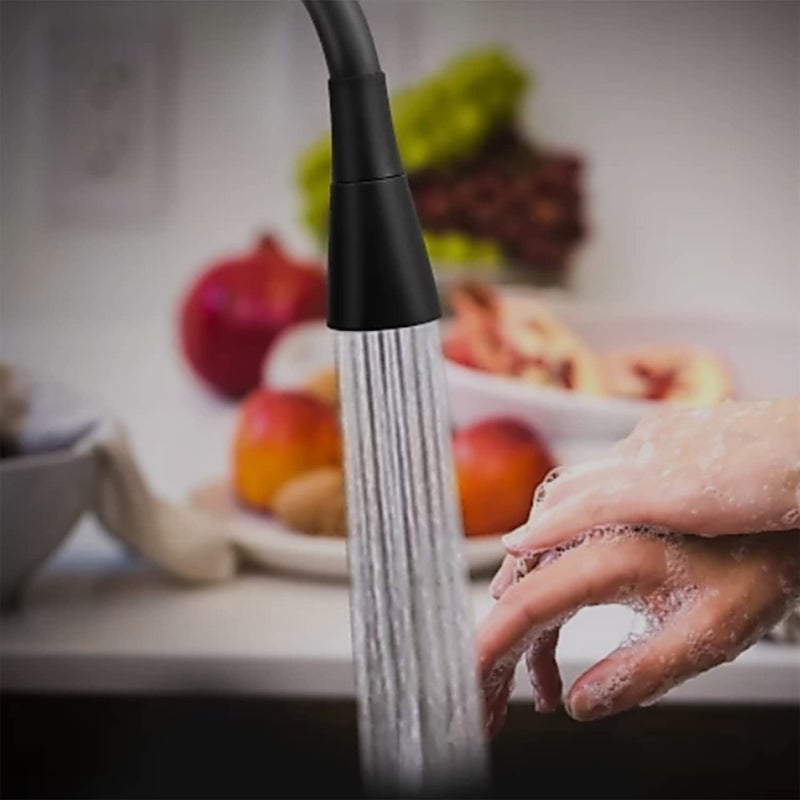 ZAP خلاط حوض مطبخ مثبت على الحائط من سلسلة أوبل نحاسي مع فوهة مرنة | ماء ساخن وبارد | صنبور رقبة مرنة | صنبور حوض دوار 360° | صنبور مطبخ نحاسي بتشطيب كروم - Image 3