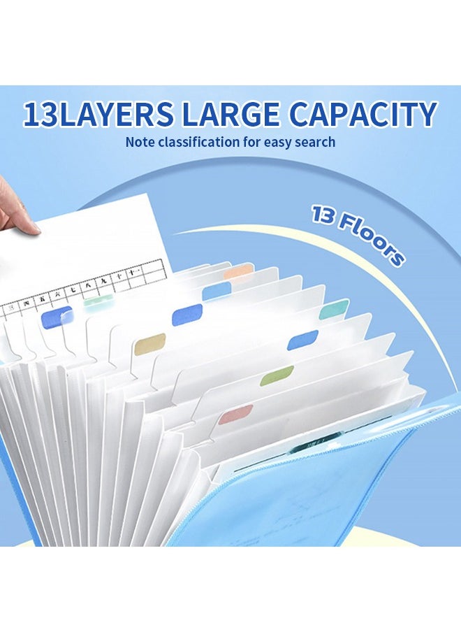 Generic - 13-Grid Expanding File Folder, Multi-Function Document Folder, Waterproof and Tear-Resistant, Suitable for Home or Office Document Organization - Image 1
