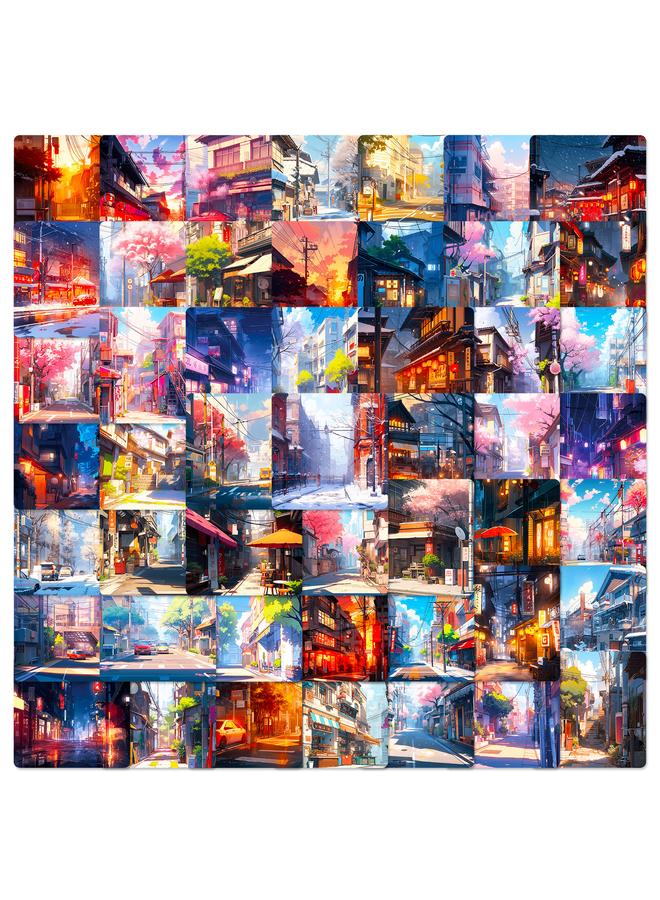 Bluejw 50 Cure Beautiful Street Scenery Decorative Stickers Shein Bedroom Notebook Water Cup Refrigerator Decorative Stickers - Image 1