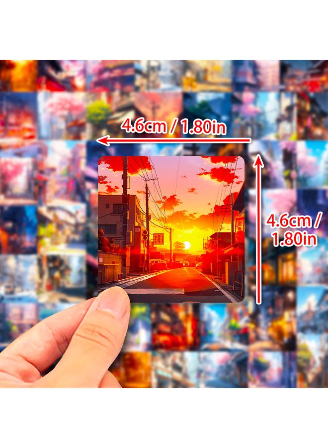 Bluejw 50 Cure Beautiful Street Scenery Decorative Stickers Shein Bedroom Notebook Water Cup Refrigerator Decorative Stickers - Image 3