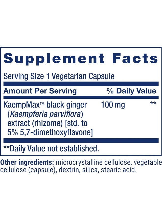 Life Extension دعم الأوعية الدموية الجنسية للذكور من لايف إكستينشن، زنجبيل أسود، كيمفيريا بارفيفلورا، صحة جنسية للذكور، وظيفة جنسية، خالي من الغلوتين، غير معدل وراثيًا، 1 يوميًا، 30 كبسولة نباتية - Image 3