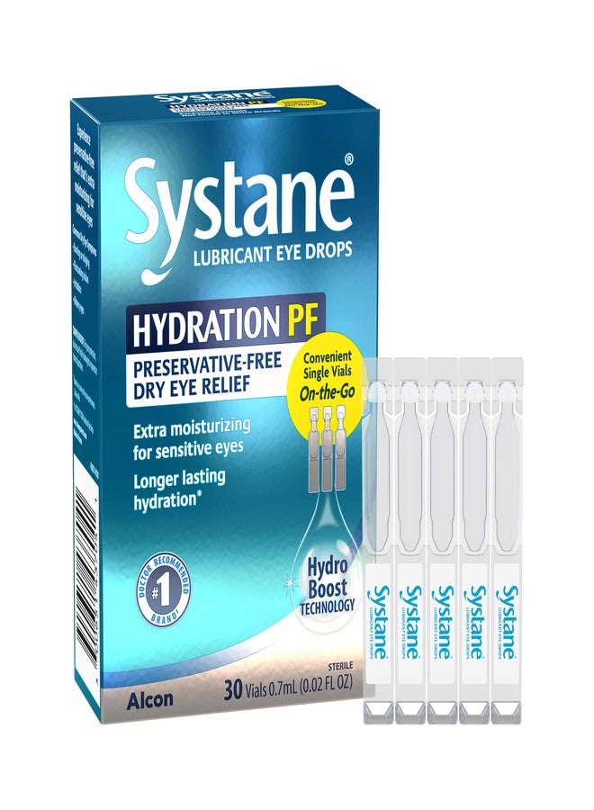 ALCON Systane Hydration Preservative-Free Lubricant Eye Drops, Transparent, 0.6 Fl Oz, 30 Count - Image 1