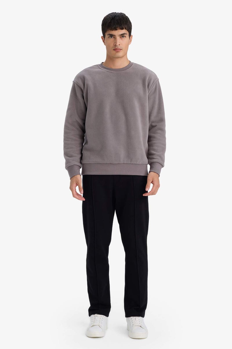 DeFacto Relax Fit Crew Neck Fleece Sweatshirt - Image 2