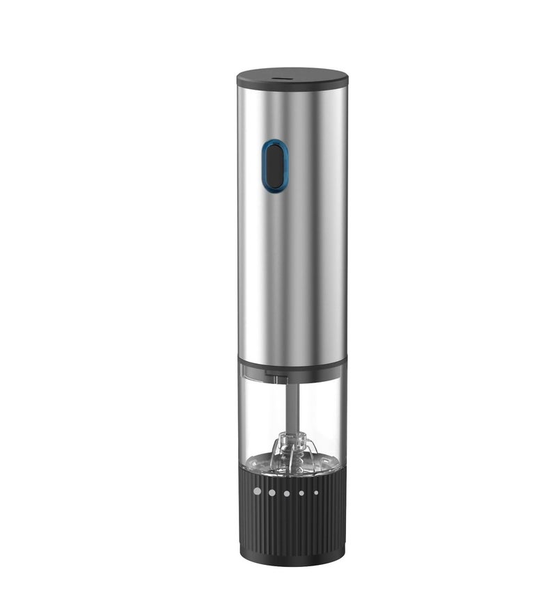 Konquer TimeS Automatic Electric Pepper Grinder with Light, Gravity Sensor Salt & Pepper Mill, Adjustable Coarseness, One-Hand Operation, Stainless Steel Design, Battery Powered Spice Grinder - Image 1