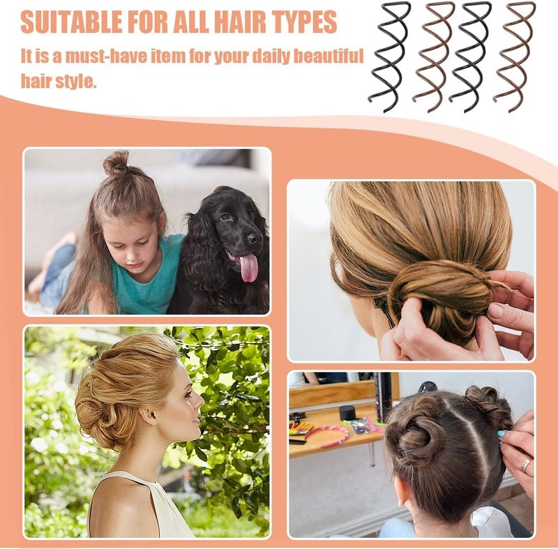 TRKETK Pack of 30 Spiral Hair Clips Spiral Pin Metal Bun Hairpin Spin Clip Spiral Pin for Hair Styling Twist Hair Clips Rounded Hair Clips for DIY Hair Style Girls and Women - Image 3
