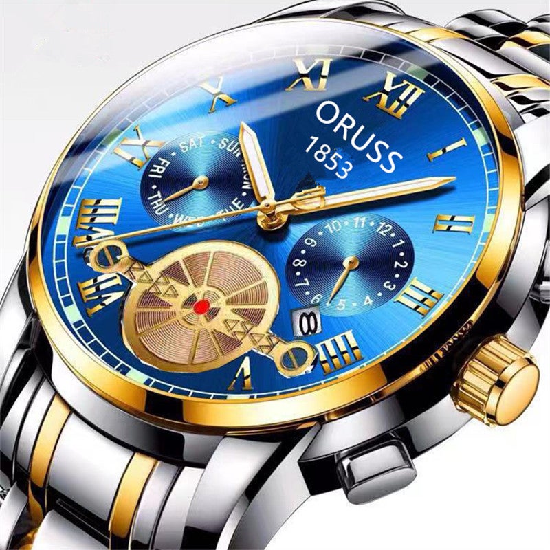 Genuine Mens Automatic Gold Skeleton Luxury Wristwatch Special price belt without calendar - Image 2