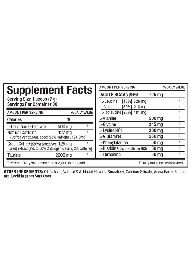 AllMax Nutrition AMINOCUTS (ACUTS), Amino-Charged Energy Drink with Taurine, L-Carnitine, Green Coffee Bean Extract, Pink Lemonade, 30 Servings - Image 4