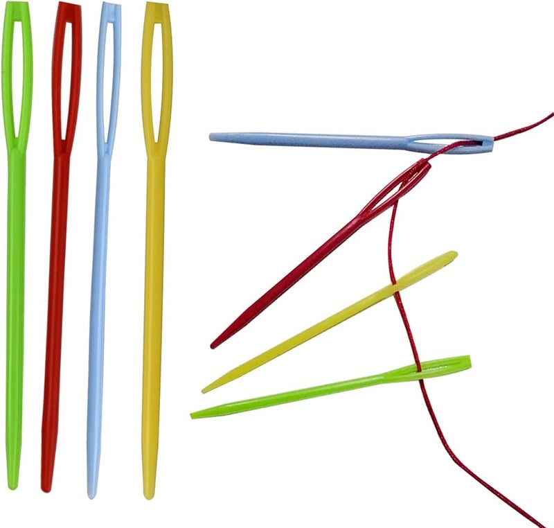 yuntop 48pcs 2.7" Large Eye Plastic Sewing Needles - Yarn, Lacing, Safety Needles for Children's Craft Projects, 4 Colors - Image 2