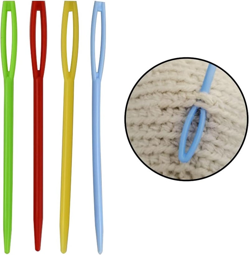 yuntop 48pcs 2.7" Large Eye Plastic Sewing Needles - Yarn, Lacing, Safety Needles for Children's Craft Projects, 4 Colors - Image 3