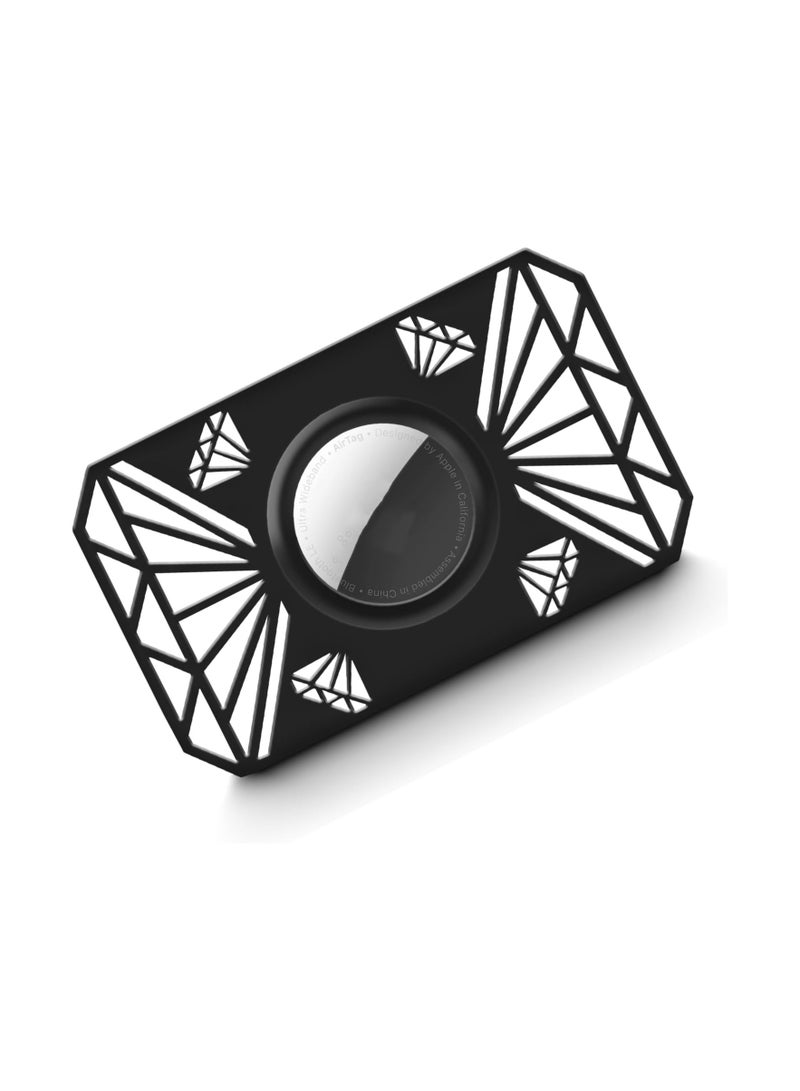 KASTWAVE حامل محفظة Airtag رفيع وخفيف الوزن بسمك 0.1 بوصة لحقيبة اليد أو المحفظة أو القابض باللون الأسود - Image 1