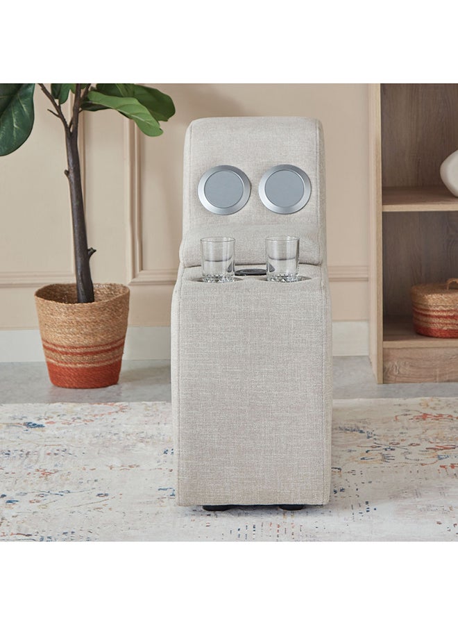 Home Box Imodular Fabric 1 Seat 2-Cup Holder Console With Storage Speaker And Charger 32 x 73 x 102 cm Beige - Image 2