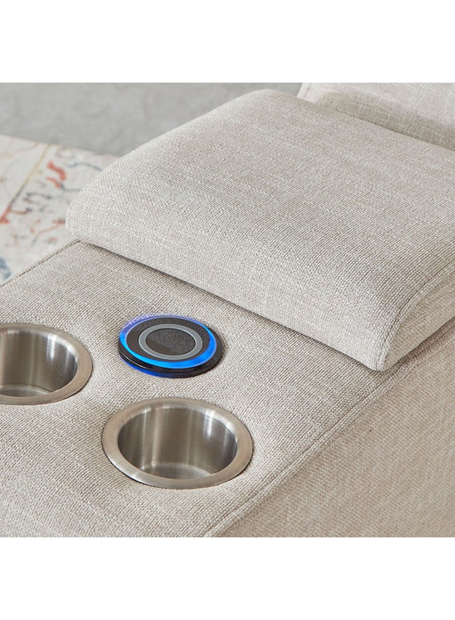 Home Box Imodular Fabric 1 Seat 2-Cup Holder Console With Storage Speaker And Charger 32 x 73 x 102 cm Beige - Image 5