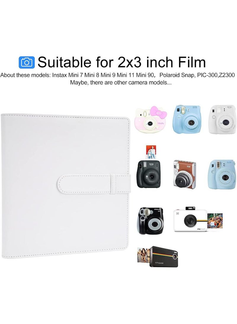 Hayat Comfort 128 Pockets Photo Album for Fujifilm Instax Mini LiPlay 12 11 9 8 40 Evo 7S Camera/Link Printer, 2x3 Picture book for Polaroid Snap Touch PIC-300 Z2300 Mint Zip Instant Camera Printe (Ice White) - Image 5