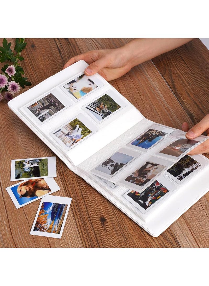 Hayat Comfort 128 Pockets Photo Album for Fujifilm Instax Mini LiPlay 12 11 9 8 40 Evo 7S Camera/Link Printer, 2x3 Picture book for Polaroid Snap Touch PIC-300 Z2300 Mint Zip Instant Camera Printe (Ice White) - Image 2