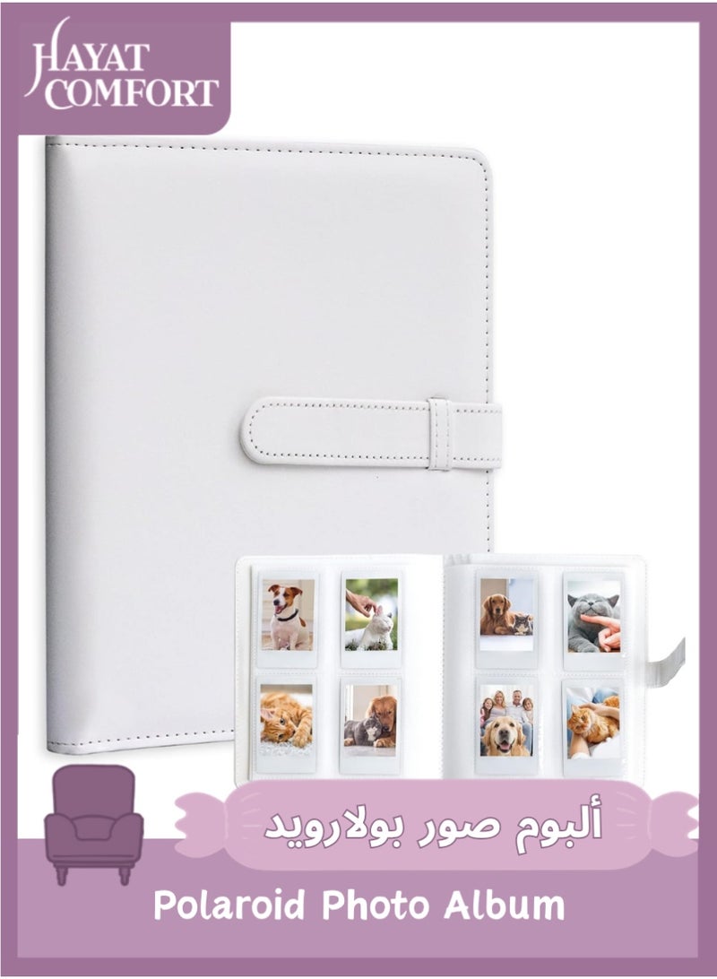 حياة كومفورت ألبوم صور بولارويد 128 جيب، حافظة صور بولارويد بغطاء PU ناعم، دفتر صور، حافظة بطاقات كيبوب محمولة لصور Instax Mini وبطاقات الآيدول وذكريات العائلة والهدايا( أبيض） - Image 1