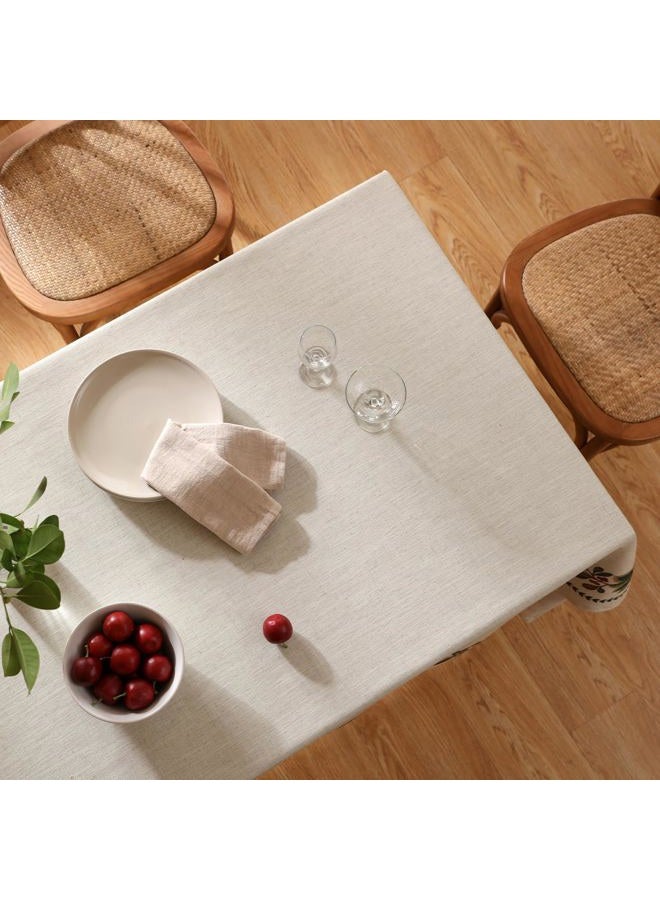 ISAENNE Designer Christmas Linen Small Square Tablecloth,Light Beige Western Elegant Table Cloth,Wrinkle Resistant Decor Tablecloths for Dining Thanksgiving Kitchen Christmas,55"*55"-Carol G - Image 4