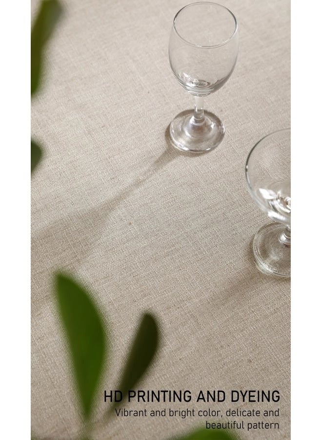 ISAENNE Designer Christmas Linen Small Square Tablecloth,Light Beige Western Elegant Table Cloth,Wrinkle Resistant Decor Tablecloths for Dining Thanksgiving Kitchen Christmas,55"*55"-Carol G - Image 5
