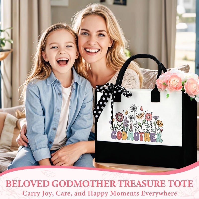 Saineron Godmother Proposal Gift Will You Be My Godmother Gift Ideas God Mother Gifts for Women Birthday God Mommy Proposal Gifts from Godchild Fairy Godmom Accessories Include Tote Bag, Glass Cup, Wine Bag - Image 3