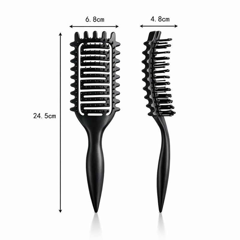 Yingbtr Curl Defining Brush,2024 Curly Hair Brush,Vented Hair Brush for Detangling, Shaping and Defining Curls For Women and Men Less Pulling (Solid black) - Image 3